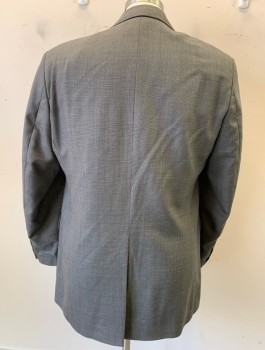 Mens, Suit, Jacket, ACADEMY AWARD, Gray, Wool, Houndstooth - Micro, 40R, Two Button, Flap Pocket, Single Vent