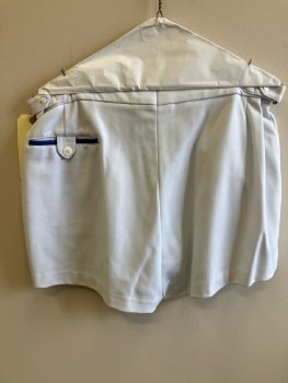 N/L, White, Solid, F.F, Zip Front, 3 Pckts With Blue Trim