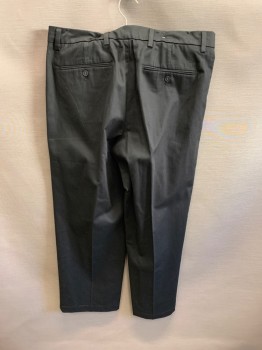 Mens, Casual Pants, DOCKERS, Black, Cotton, Elastane, 36/29, Side Pockets, Zip Front, Pleated Front, 2 Welt Pockets