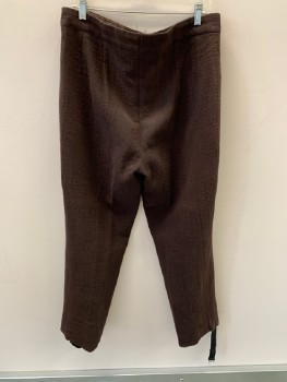 N/L, Chocolate Brown, Cotton, Text, F.F, Wrinkle Texture  With Black Elastic Stir-ups