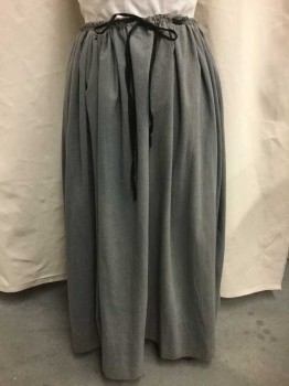 N/L, Graphite Gray, Cotton, Solid, Pilled Fabric, Elastic & Drawstring Waist, Floor Length, Faded In Some Spots, Overall Aged Look, Made To Order,