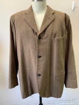 SIAM COSTUMES MTO, Dusty Brown, Cotton, Solid, Twill, Single Breasted, 3 Buttons, Notched Lapel, 3 Pockets, Made To Order