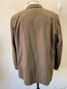 SIAM COSTUMES MTO, Dusty Brown, Cotton, Solid, Twill, Single Breasted, 3 Buttons, Notched Lapel, 3 Pockets, Made To Order
