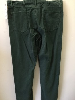 LL BEAN, Teal Green, Cotton, Solid, 5 Pockets, Corduroy,