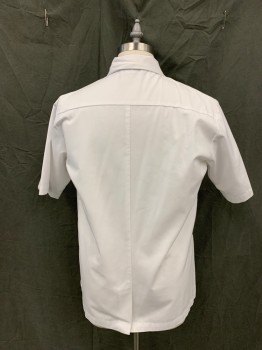 Unisex, Scrubs, Jacket Unisex, CREST, White, Poly/Cotton, Solid, 34, Zip Front Collar Attached, Short Sleeves, 3 Pockets