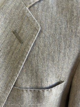 Z&Z, Beige, Lt Gray, Wool, Stripes, SB. 2 Btns, Notched Lapel, Woven, 2 Welt Pocket, 1 Chest Pkt, 3 Btn Cuffs