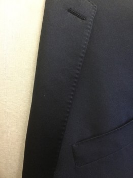 Mens, Suit, Jacket, DOLCE & GABANNA , Black, Wool, Silk, Solid, 31/34, 42 R, Satin Notched Lapel, Hand Stitching Detail, 2 Button Front, Slit Pockets