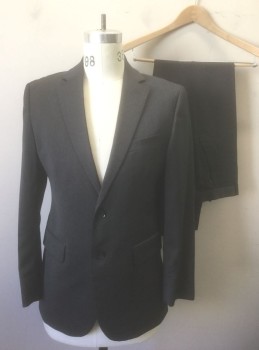 Mens, Suit, Jacket, BANANA REPUBLIC, Gray, Wool, Solid, 38S, Single Breasted, Notched Lapel, 2 Buttons, 3 Pockets