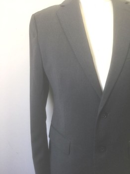 Mens, Suit, Jacket, BANANA REPUBLIC, Gray, Wool, Solid, 38S, Single Breasted, Notched Lapel, 2 Buttons, 3 Pockets