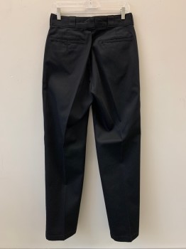 Mens, Casual Pants, NO LABEL, Black, Cotton, Polyester, Solid, 30/33, F.F, Side Pockets, Zip Front, Belt Loops,