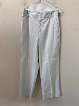 Womens, Pants, ATM, White, Cotton, Polyester, Solid, 4, F.F, Side Pockets, Zip Front, Belt Loops