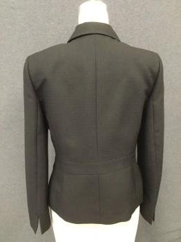 LE SUIT, Black, Polyester, Solid, Self Textured Fabric, Single Breasted, Collar Attached, Notched Lapel, 3 Buttons,  Front Waistband with Net Overlay Silver Thread Embroidered with Black Sequins