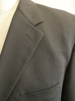 GINO ROSSINI, Moss Green, Wool, Solid, Grayish-Green, Single Breasted, Notched Lapel, 3 Buttons,  3 Pockets