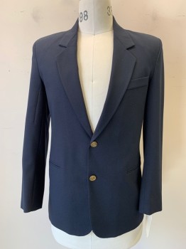 Childrens, Blazer, N/L, Navy Blue, Polyester, Solid, 16, 2 Button Front, Notched Lapel, 3 Pockets, Multiple