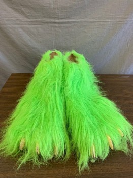 Unisex, Walkabout, MTO, Neon Green, Synthetic, Solid, <40, "Grateful Dead" Bear-Panther, Plush Furry Body, Long Sleeves, Full Legs with Stirrups at Leg Openings, Velcro Closure at Center Back. Wired "Tail" in Back (There are Other Bear-Panthers in Yellow, Blue, Green and Pink in Stock), Comes with Head, Gloves and Spats, Cat