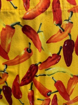 KAY DEE DESIGNS, Yellow, Red, Orange, Green, Red Burgundy, Cotton, Novelty Pattern, Chili Peppers Pattern, 2 Pockets,
