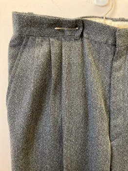 N/L, Gray, Black, Heathered, Pleated Front, Zip Front, Belt Loops, 4 Pckts,