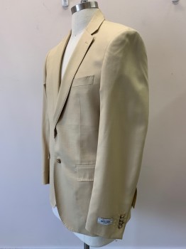 ROSSETTI, Khaki Brown, Wool, Solid, 2 Buttons, Single Breasted, Notched Lapel, 3 Pockets, Stitching Details