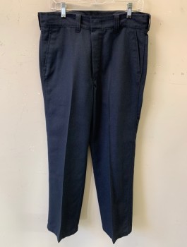 Mens, Fire/Police Pants, TRANSSON, Navy Blue, Poly/Cotton, Solid, L30, W34, Zip Front, Hook Closure, 4 Pockets, F.F