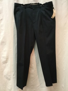 Mens, Casual Pants, NORDSTROM, Black, Cotton, Solid, 40/34, Black, Dbl Pleated
