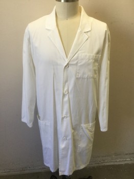 DICKIES, Off White, Poly/Cotton, Solid, 4 Buttons, Notched Lapel, 3 Patch Pockets, **Barcode Located Behind Right Pocket