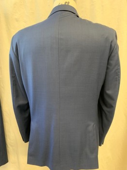 PETER MILLAR, Slate Blue, Wool, Heathered, 2 Buttons,  Notched Lapel, 3 Pockets,