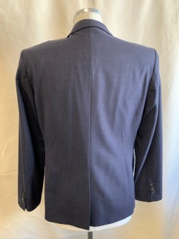 Mens, Sportcoat/Blazer, BANANA REPUBLIC, Navy Blue, Lt Gray, Wool, 2 Color Weave, 42R, Single Breasted, 2 Buttons, 3 Pockets, Notched Lapel, Single Vent