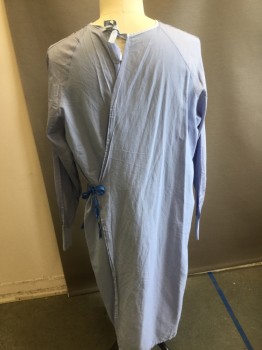 Unisex, Surgical Gown, MEDLINE, Slate Blue, Polyester, Solid, Stripes - Static , OS, Faint Static Stripes, Long Sleeves, Crew Neck, Back Ties