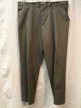 Mens, Casual Pants, DOCKERS, Taupe, Cotton, Speckled, 40/34, Taupe, Flat Front,