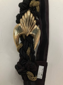 CAROLYN TANNER, Black, Gold, Rope Braid & Gold Buckle