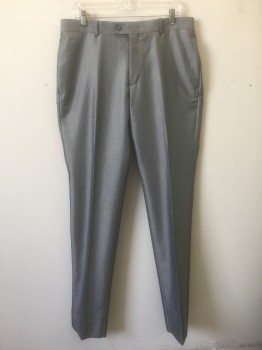 BAR III, Gray, Polyester, Viscose, Herringbone, Flat Front, Button Tab Waist, Zip Fly, 4 Pockets, Cuffs Have Been Marked For Previous Tv Alts, And Cannot Be Removed...