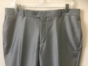 BAR III, Gray, Polyester, Viscose, Herringbone, Flat Front, Button Tab Waist, Zip Fly, 4 Pockets, Cuffs Have Been Marked For Previous Tv Alts, And Cannot Be Removed...