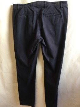 AG, Faded Black, Cotton, Elastane, Solid, 1.5" Waistband with Belt Hoops, Flat Front, Zip Front, 4 Pockets