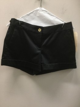 Womens, Shorts, EXPRESS, Black, Polyester, Spandex, Solid, 2, Black, Cuffed