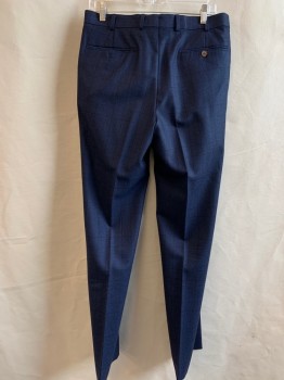 Mens, Suit, Pants, SUIT SUPPLY, Navy Blue, Black, Wool, Plaid, 32/32, F.F,  4 Pockets,