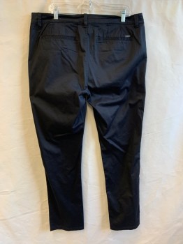 Mens, Casual Pants, GBG, Black, Cotton, Spandex, Solid, L32, W38, Flat Front, 4 Pockets, Zip Fly, Belt Loops