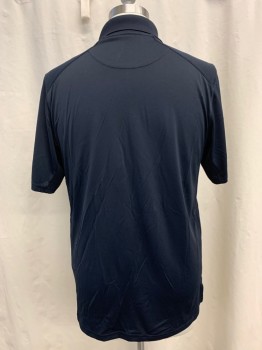 5.11, Navy Blue, Polyester, Solid, Short Sleeves, Ribbed Collar, 3 Button Placket