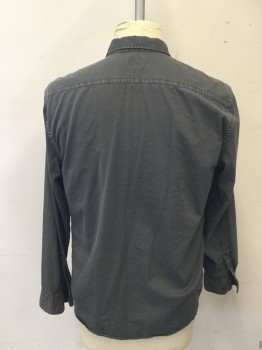 Mens, Casual Shirt, FAHERTY, Moss Green, Cotton, Tencel, Solid, XXL, Button Front, Collar Attached, Long Sleeves, 2 Pockets