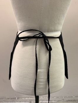 Unisex, Apron, N/L, Black, Poly/Cotton, Solid, 3 Compartments, Self Ties at Waist