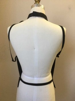 Unisex, Dickey, R.J. TOOMEY, Black, White, Polyester, Solid, 18.5, 18, Priest's Collar/Dickey Combo, Elastic Adjustable Straps, Elastic Adjustable Waist Strap