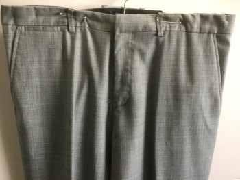 THEORY, Gray, Wool, 2 Color Weave, Flat Front, Welt Pocket Right Hip, Belt Loops,
