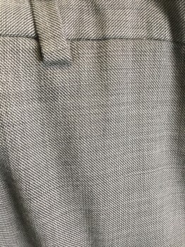 THEORY, Gray, Wool, 2 Color Weave, Flat Front, Welt Pocket Right Hip, Belt Loops,