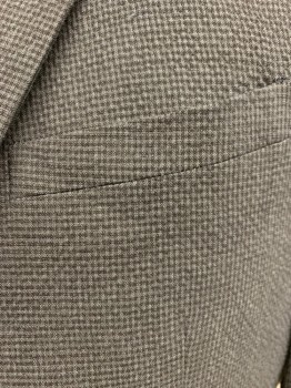 JOHN VARVATOS, Charcoal Gray, Midnight Blue, Wool, Linen, Grid , Single Breasted, 2 Buttons, Notched Lapel, 1 Chest Welt Pocket, 2 Flap Besom Pockets, Back Double-Sided Vents