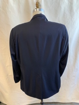 JOSEPH & FEISS, Black, Wool, Solid, Single Breasted, 2 Buttons, 3 Pockets, 3 Button Sleeves, Single Vent