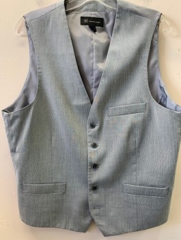 Mens, Suit, Vest, INC, Gray, Polyester, Rayon, Solid, 42, 5 Button, 3 Pocket