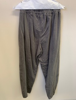 Womens, Pants, IXIMO, Gray, Cotton, Solid, M, Elastic Waistband, 2 Pockets, Oversized, Intentional Distressed Front And Hems