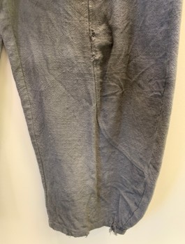 IXIMO, Gray, Cotton, Solid, Elastic Waistband, 2 Pockets, Oversized, Intentional Distressed Front And Hems