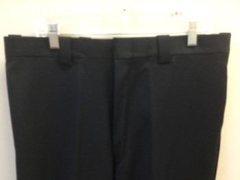 Mens, Suit, Pants, MAYEU, Navy Blue, Wool, Polyester, Solid, 32, 36, Pants, Navy, Flat Front, Zip Front, 4 Pockets, with Cuffs