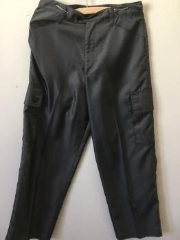 Mens, Casual Pants, BC ETHIC, Pewter Gray, Nylon, Polyester, Solid, 30/30, Flat Front, Zip Front, Belt Loops, Cargo Pockets