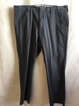 BANANA REPUBLIC, Warm Gray, Cotton, Solid, 1.5" Waistband, Flat Front, Zip Front, 4 Pockets